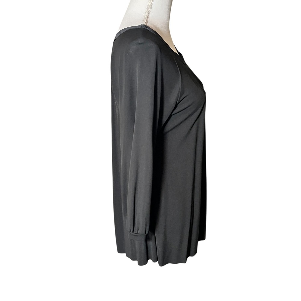 Graham & Spencer Black Keyhole Cutout Open Back Blouse Silk Trim Size Medium M - Picture 8 of 12